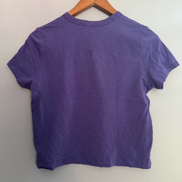 Lululemon Classic Fit Short Sleeve Shirt Cotton Blend Charged Indigo Size 4 - Picture 2 of 3